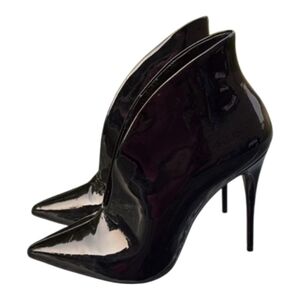 Aldo Glossy Black Pointed Heeled Boots